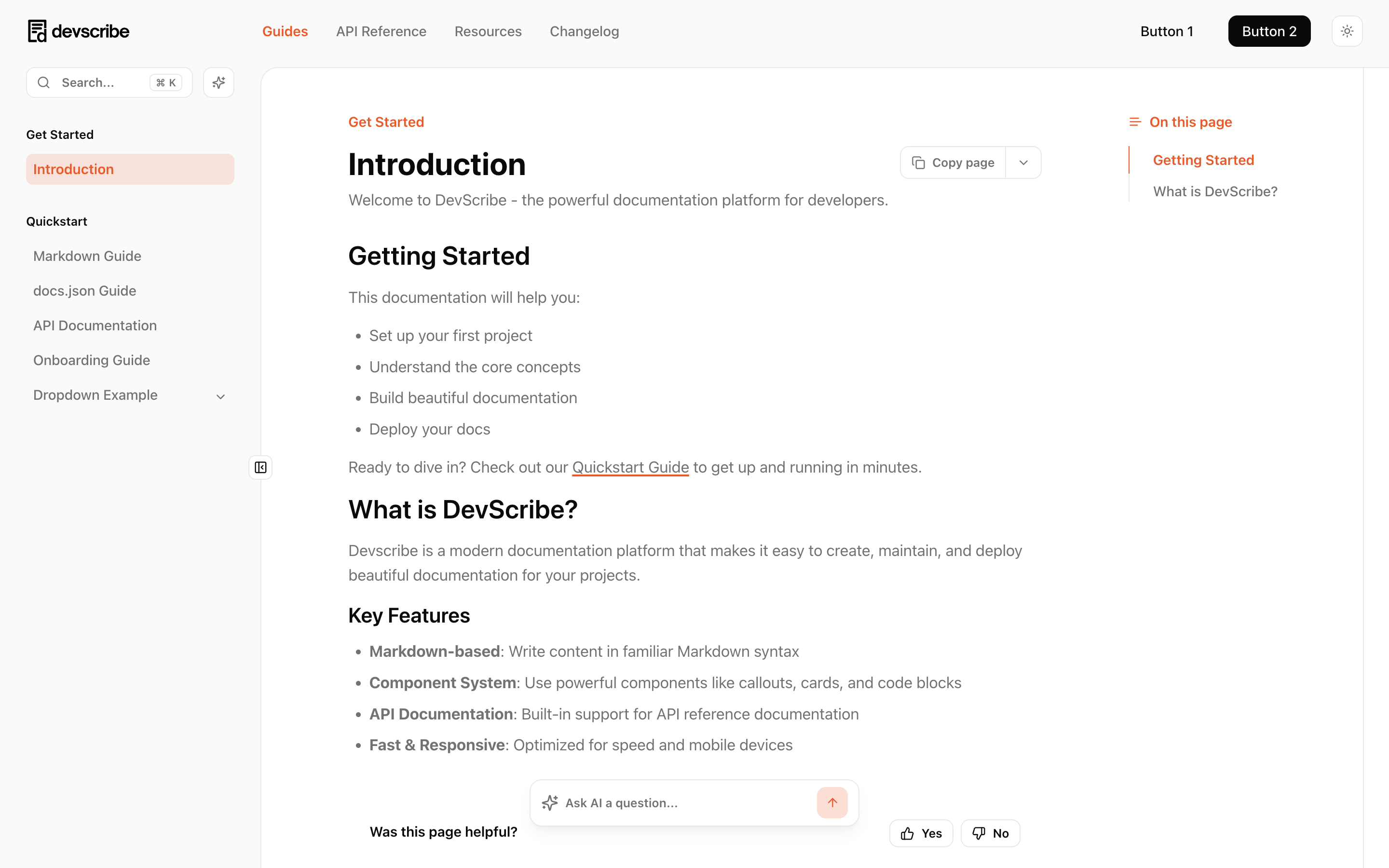 Devscribe documentation portal